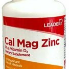 Leader Cal Mag Zinc Plus Vitamin D3, 100 Caplets (Bulk Pack of 3)