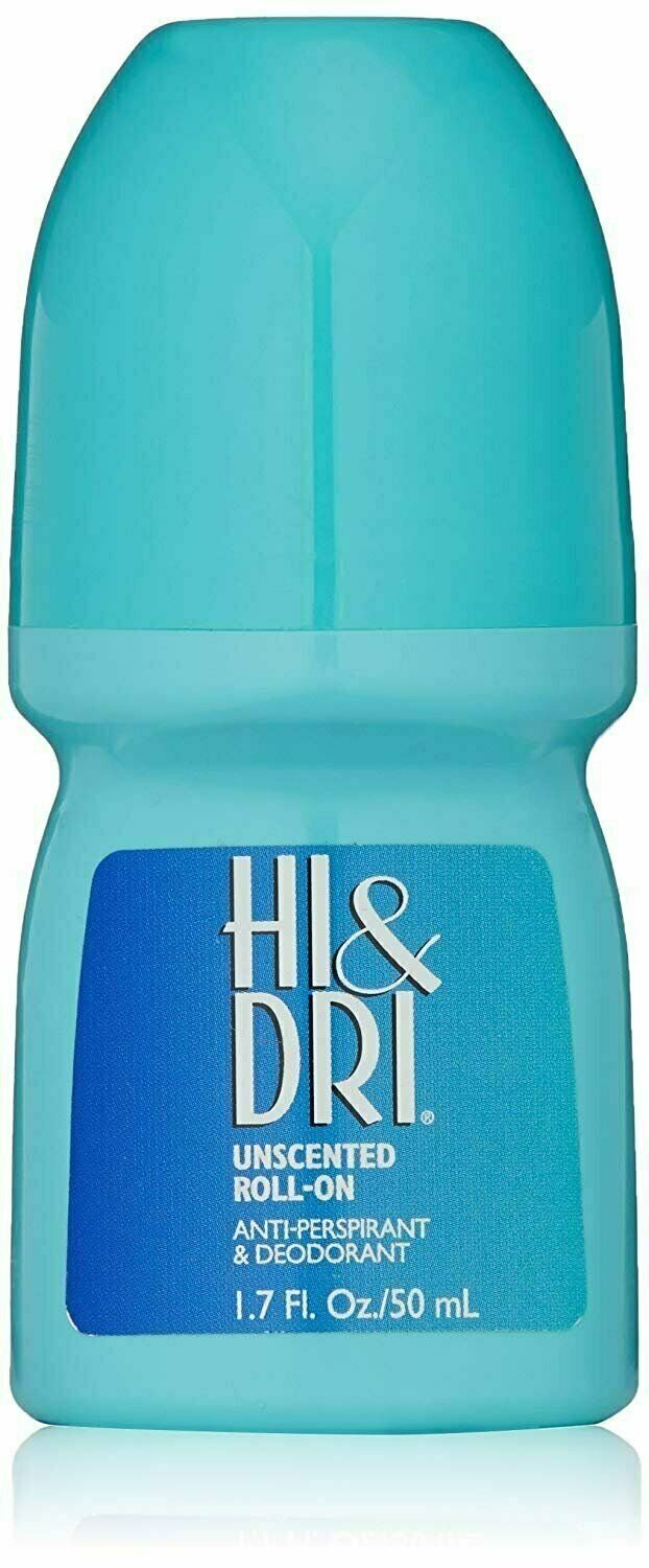 Revlon Hi & Dri Roll-On Anti-Perspirant & Deodorant, Unscented, 1.7oz, 6 Pack