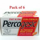 Percogesic Fast Acting Extra Strength Pain Relief 40 Coated Caplets (Bulk Pack of 6)