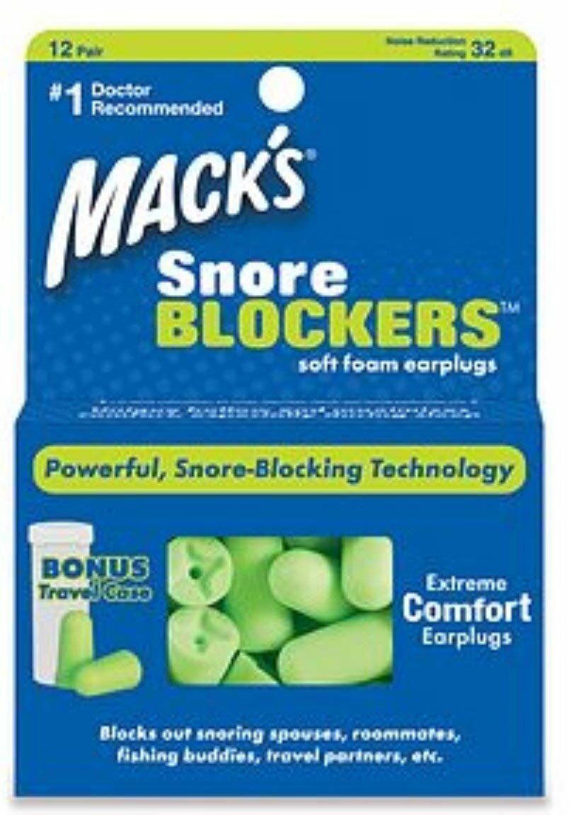 Mack's Snore Blockers Soft Foam Earplugs 12 Pairs (Bulk Pack of 7)