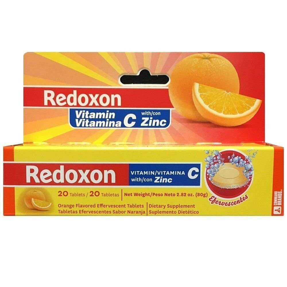 Redoxon Orange Flavored Vitamin C Effervescent Tablets 20 Count, 6 Pack
