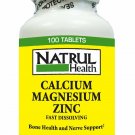 NAT-Rul Health Calcium/Magnesium Plus Zinc Tablets - 100 Ea