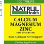 NAT-Rul Health Calcium/Magnesium Plus Zinc Tablets - 100 Ea