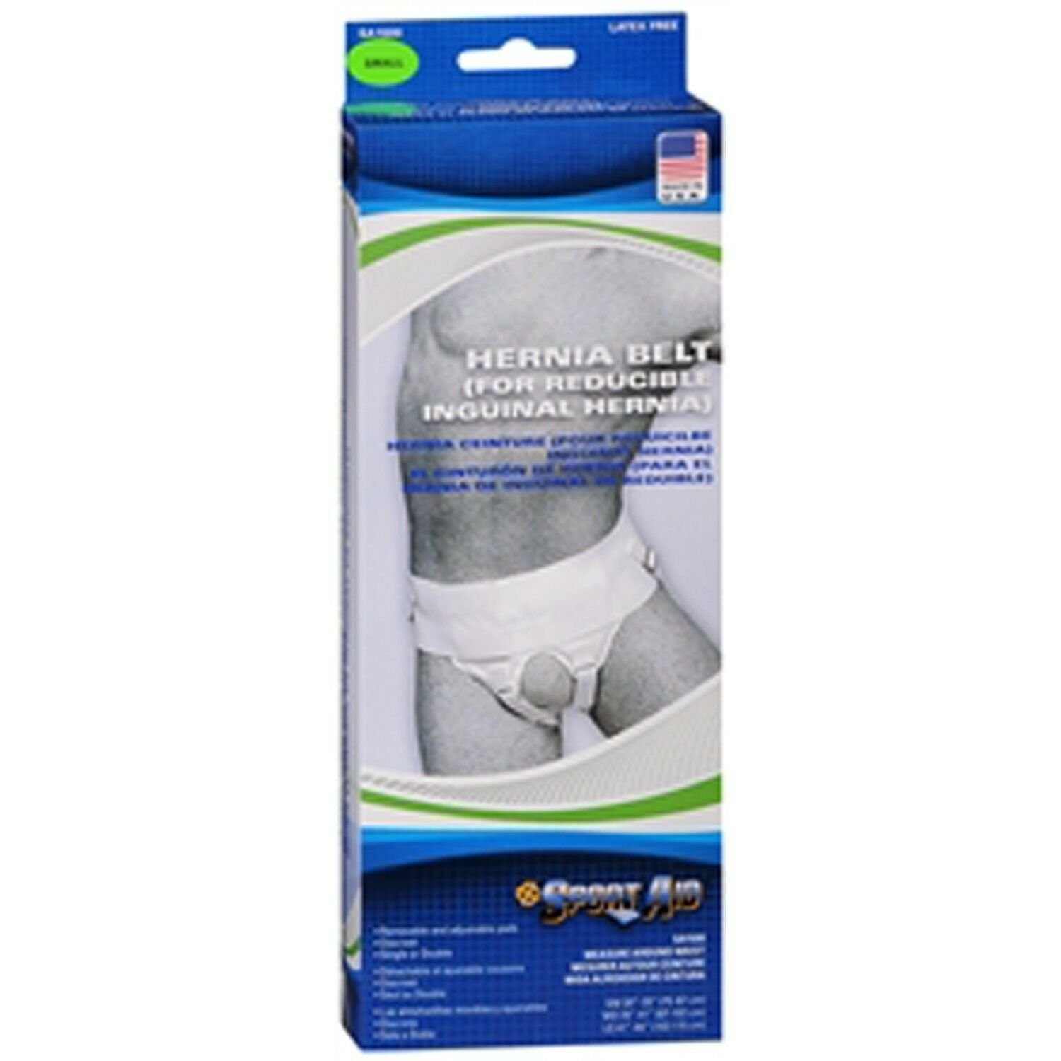 Sport Aid Small White Hernia Belt SA1500 For Reducible Inguinal Hernia Discreet