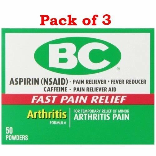 BC Arthritis Formula Pain Reliever Fever Reducer Powder, 50 each (Bulk Pack of 3)