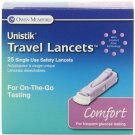 Unistik Travel Lancets Comfort 28G 25 EA - Buy Packs and SAVE (Bulk Pack of 5)