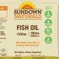 Sundown Naturals Fish Oil 1200 mg Gluten / Wheat Free Non GMO, 300ct, 1 Pack