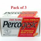 Percogesic Fast Acting Extra Strength Pain Relief 40 Coated Caplets (Bulk Pack of 3)