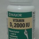 Major Vitamin D3 2000 IU, 100 Count per Bottle (7 Pack) Bulk