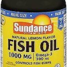 Sundance Vitamins Fish Oil 1000 mg/Omega-3 300 mg Natural Lemon Flavor - 200...
