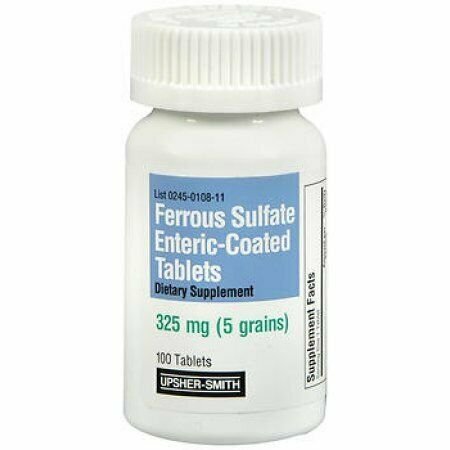 Upsher-Smith Ferrous Sulfate Enteric Coated Tablets, 325MG, 100 Ct