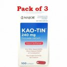 Major Kao-Tin Stool Softener, Softgels 240 mg, 100 Count per Bottle (3 Bottles)