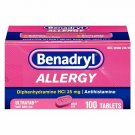 Benadryl Allergy Ultratab Tablets, 100 tablets (Bulk Pack of 2)