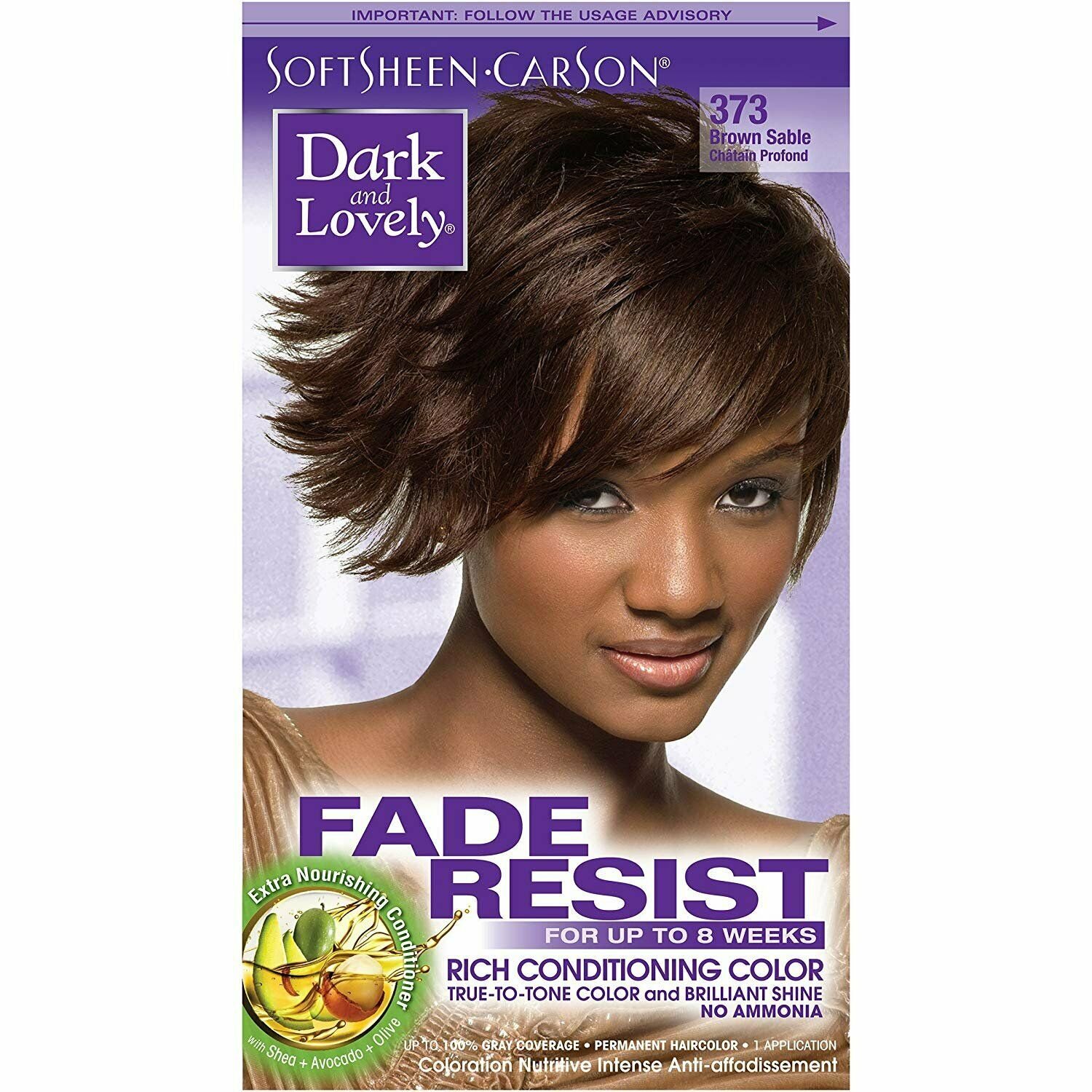 Dark and Lovely Fade Resistant Rich Conditioning Color, 373 Brown Sable, 5 Pack