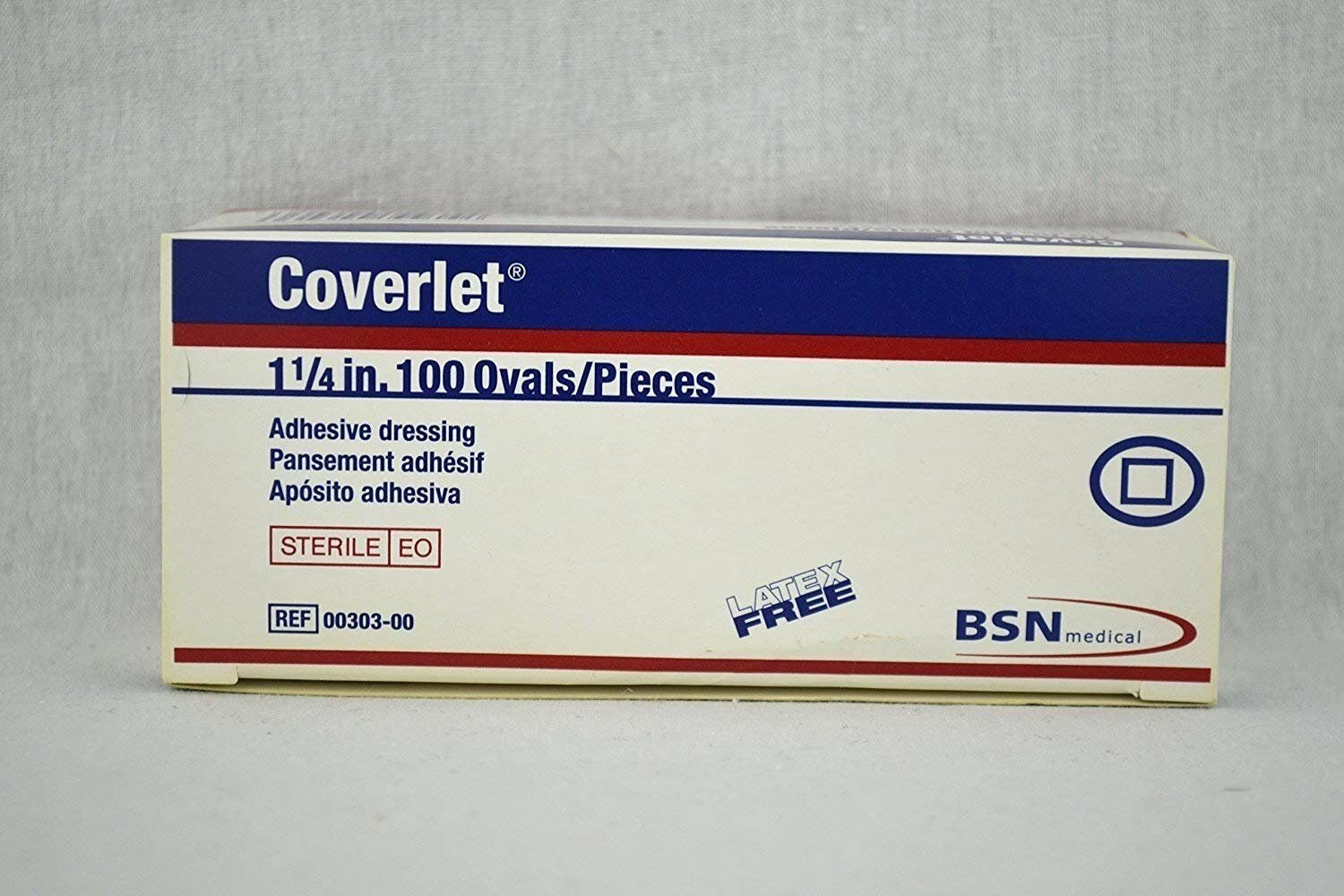 Coverlet Adhesive Dressing - 1 1/4" Oval Spot- Box of 100- Bulk Pack of 2