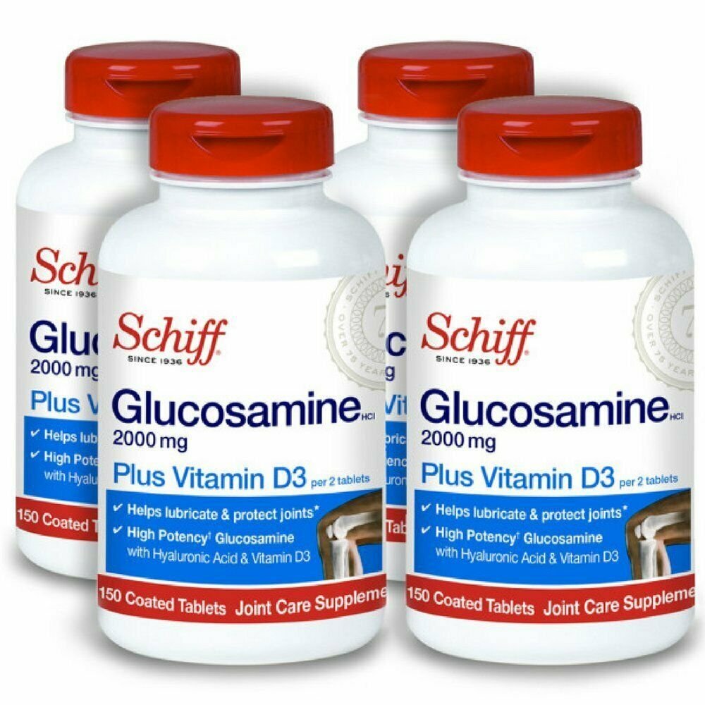 Schiff Glucosamine 2000mg with Vitamin D3 and Hyaluronic Acid, 150 tablets -...