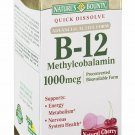 Nature's Bounty Quick Dissolve B-12 Methylcobalamin 1000 mcg Natural Cherry...