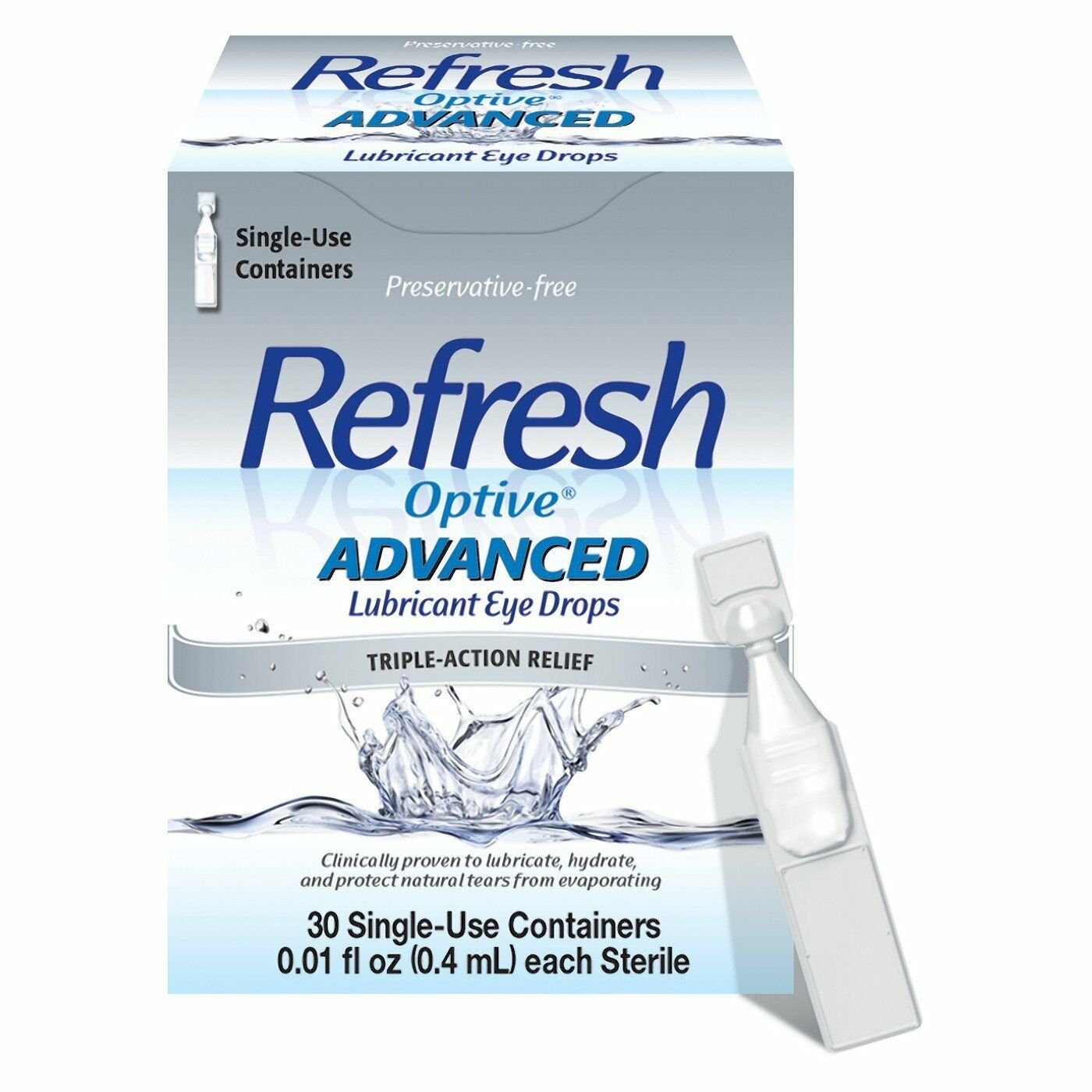 Refresh optive advanced preservative free lubricant eye drops 30ct