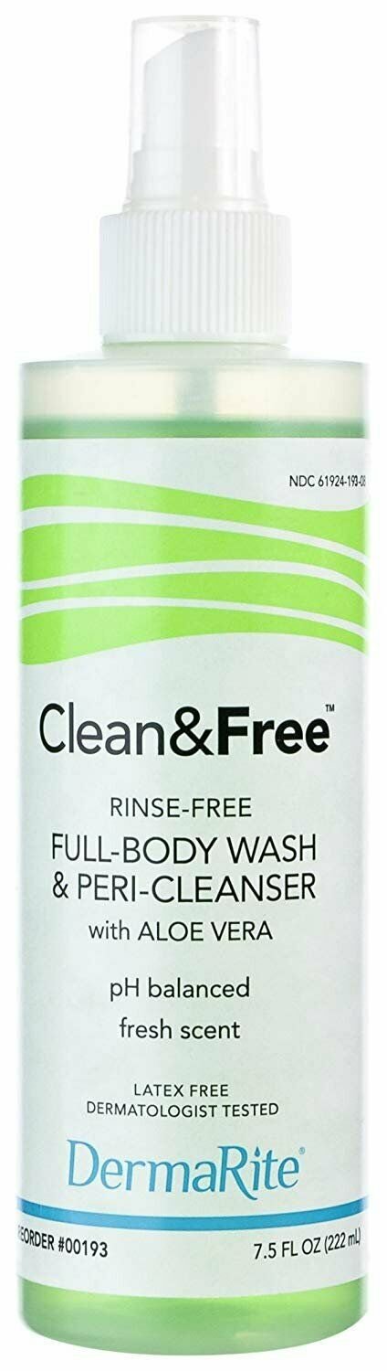 Clean&Free Full-Body Wash & Peri-Cleanser + Aloe Vera Rinse Free, 7.5oz, 7 Pack