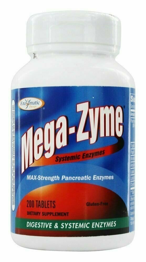 Enzymatic Therapy Mega-Zyme Systemic Pancreatic Enzymes,  200 ct, 5 Pack