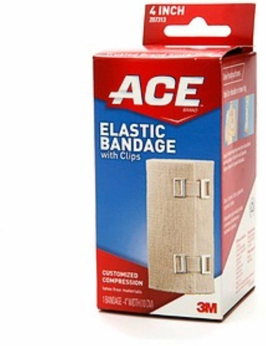 ACE Elastic Bandage (hook closure) 4 Inches 1 Each (Bulk Pack of 5)