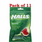 Halls Defense Vitamin C Supplement Drops, Watermelon Flavor, 30 ct (Bulk Pack of 11)
