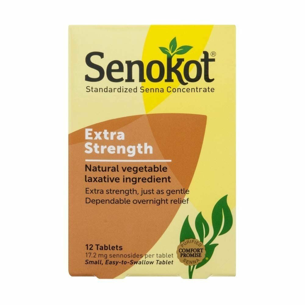 Senokot Extra Strength Natural Vegetable Laxative Tablets 12 Count, 5 Pack