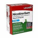 Leader Nicotine Gum 2 mg Stop Smoking Aid, Cool Mint, 100 Count, Sugar Free...