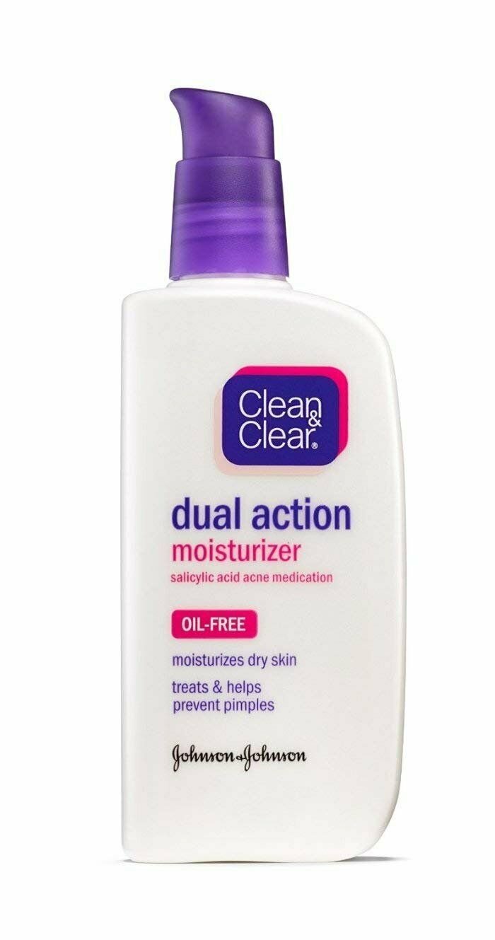 Clean & Clear Dual Action Moisturizer Oil Free w/Acne Medication 4 fl oz (4PK)