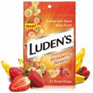 Ludens Throat Drops Strawberry Banana Lozenge Oral Demulcent, 25 count, 6 Pack