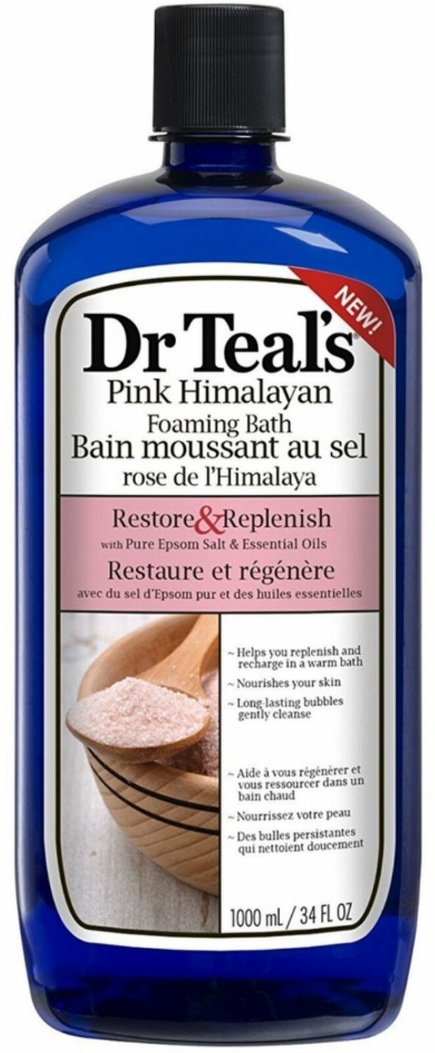 Dr Teal's Pink Himalayan Foaming Bath with Pure Epsom Salt, 34oz, 6 Pack