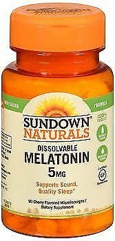 Sundown Naturals Quick Dissolve Melatonin 5 mg Microlozenges Cherry - 90 ct,...