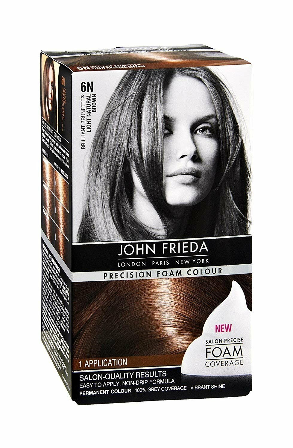 John Frieda Precision Foam Colour 6N Light Natural Brown - Bulk Pack of 6