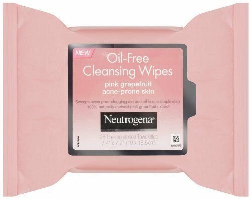 Neutrogena Cleansing Wipes, Pink Grapefruit, 25 Count (Bulk Pack Of 6)