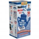 NeilMed NasaFlo Unbreakable Neti Pot (8 oz), with 50 Premixed Packets