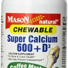 Mason Vitamins Chewable Calcium 600 with Vitamins D3, A Tasty Coffee Mocha...