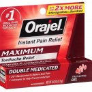 Orajel Maximum Double Medicate Instant Pain Relief 0.42 Ounce Gel (12ml) (3...