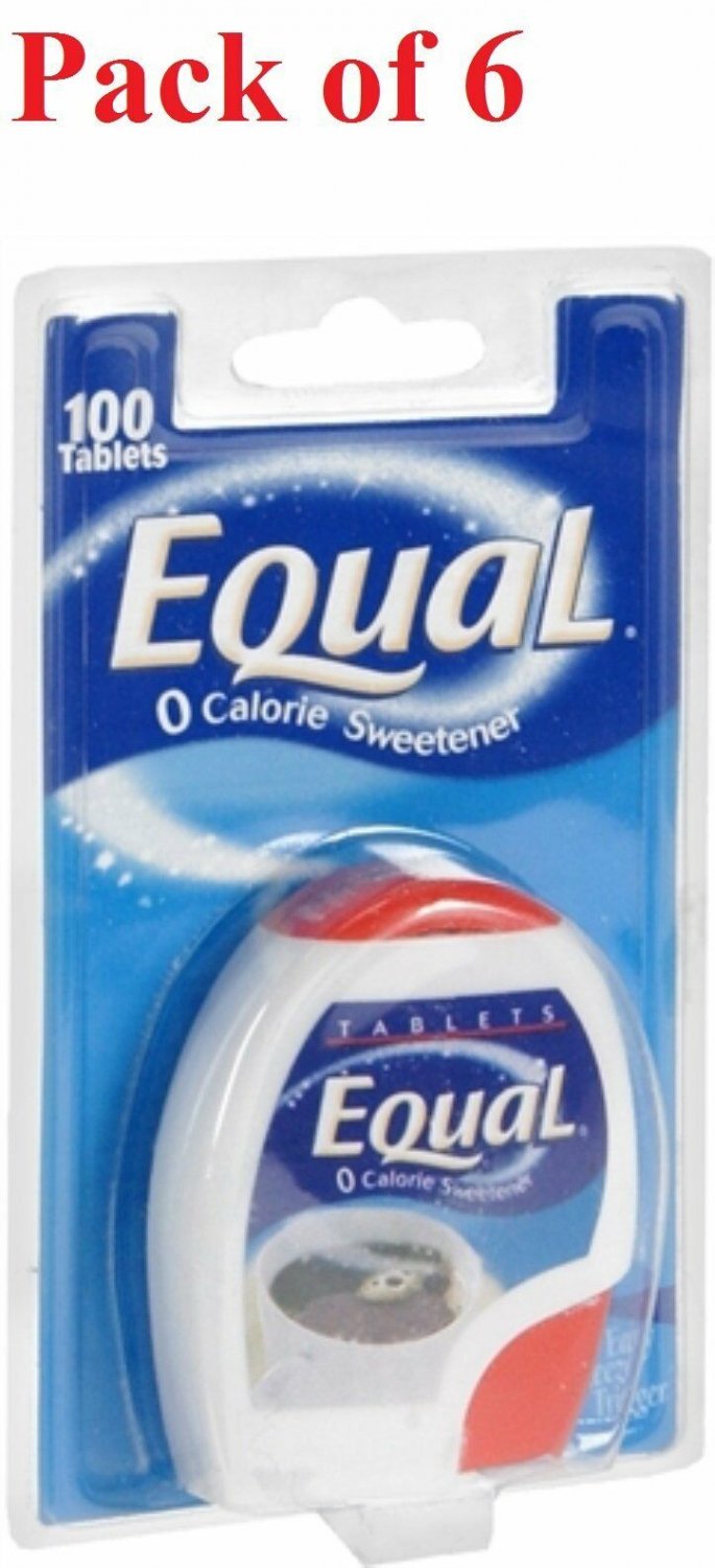 Equal Tablets Original Equal Taste 0 Calorie Sweetener 100 Tablets (Bulk Pack of 6)