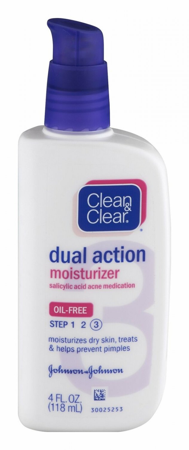 Clean & Clear Dual Action Moisturizer Oil Free w/Acne Medication 4 fl oz (2PK)