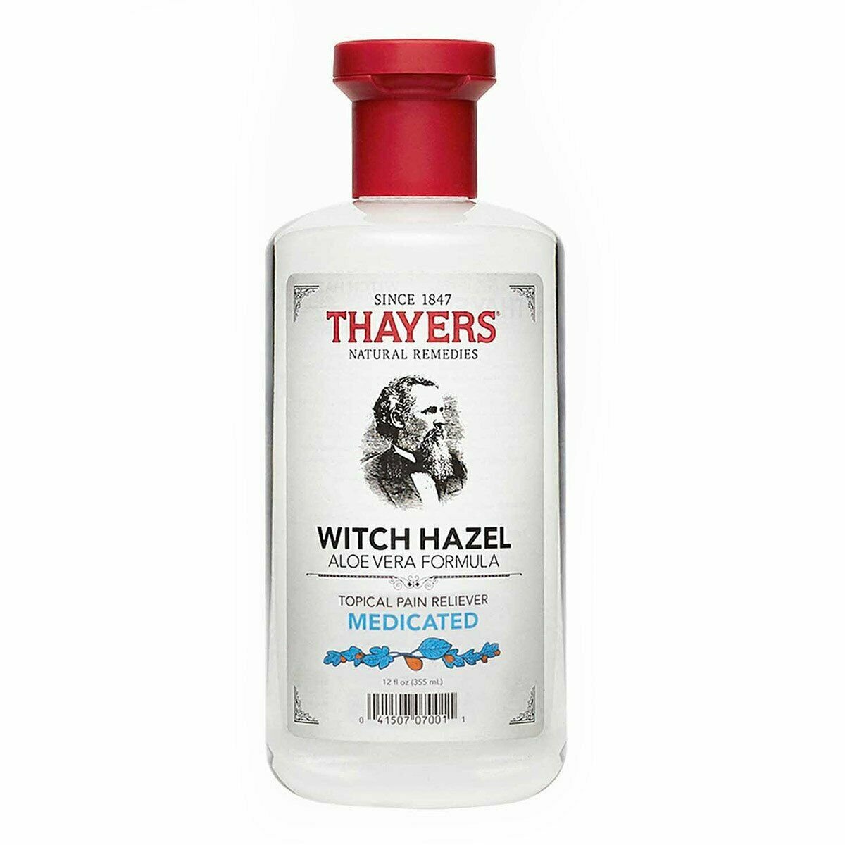 Thayers Medicated Witch Hazel Aloe Vera Formula Pain Reliever 12 Ounce, 4 Pack