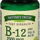Nature's Truth Vitamin B-12 2500 mcg plus Folic Acid Fast Dissolve Tabs...