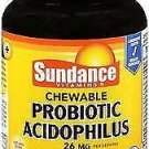 Sundance Vitamins Probiotic Acidophilus 26 mg Chewable Tablets 60 Ct (2 Pack) Bulk