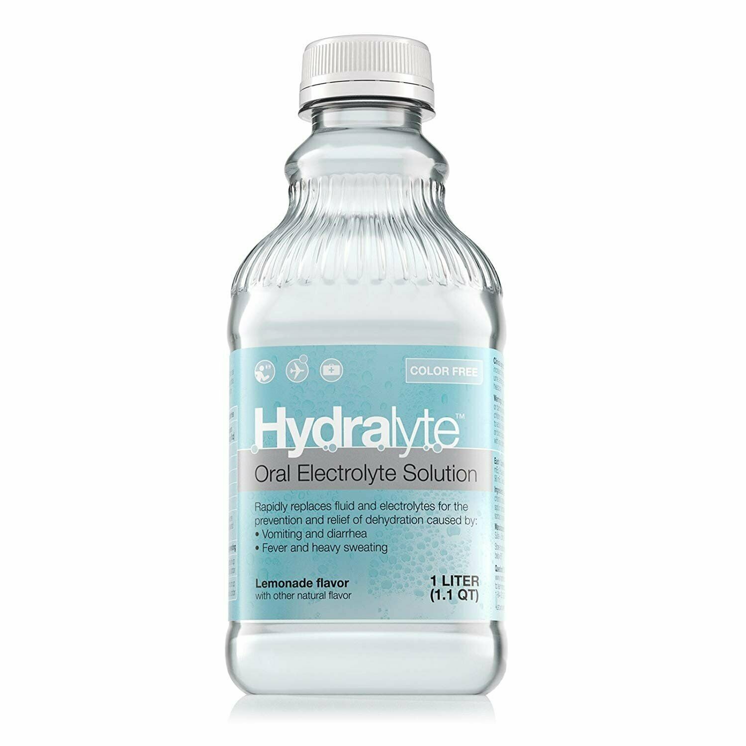 Hydralyte Oral Electrolyte Solution Lemonade Flavor Color Free, 33.8 Oz, 6 Pack