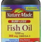 Nature Made Fish Oil, 1200 mg, Burp-Less, Liquid Softgels 60 ea (Bulk Pack of 4)