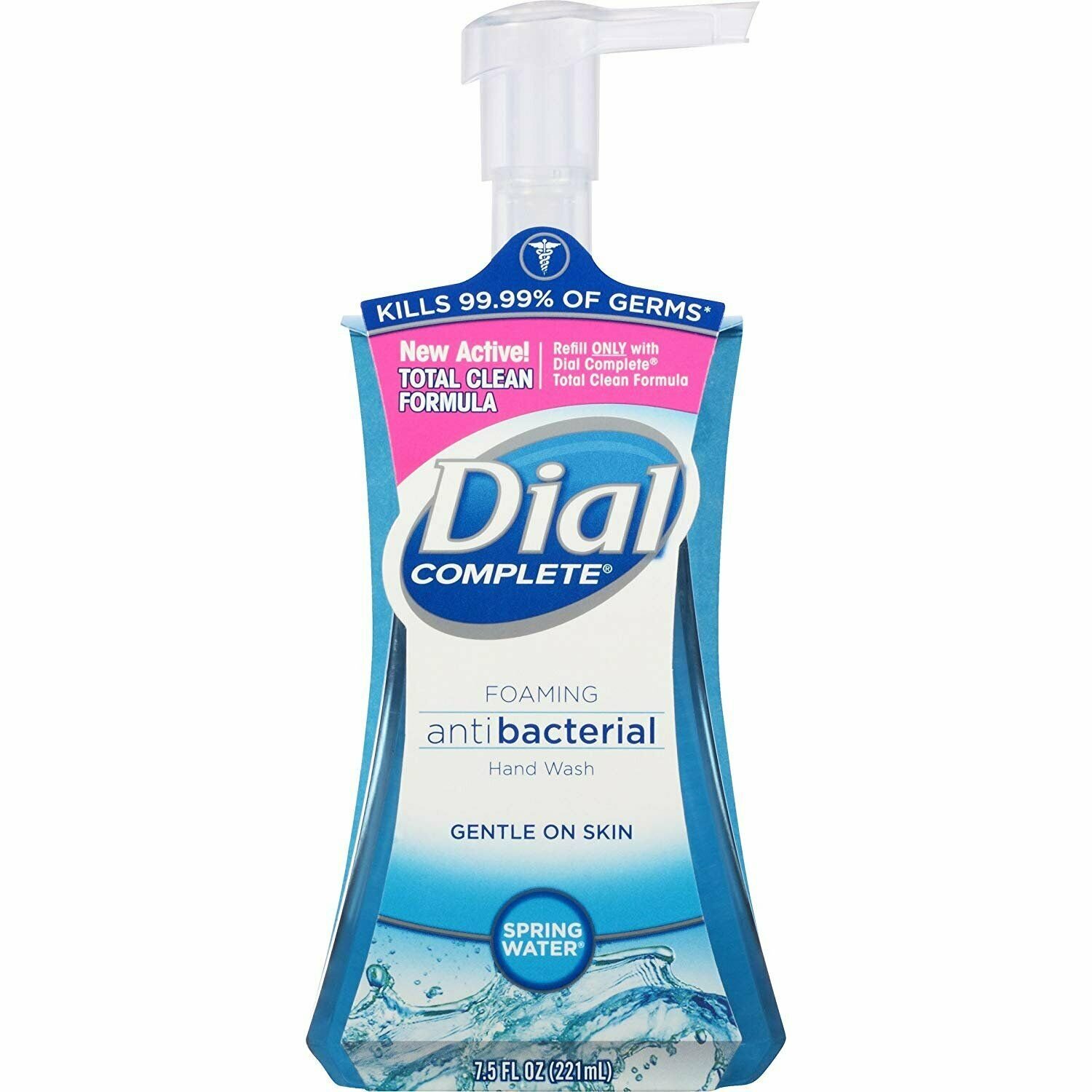 Dial Complete Foaming Antibacterial Gentle Hand Wash Spring Water 7.5oz, 25 Pack