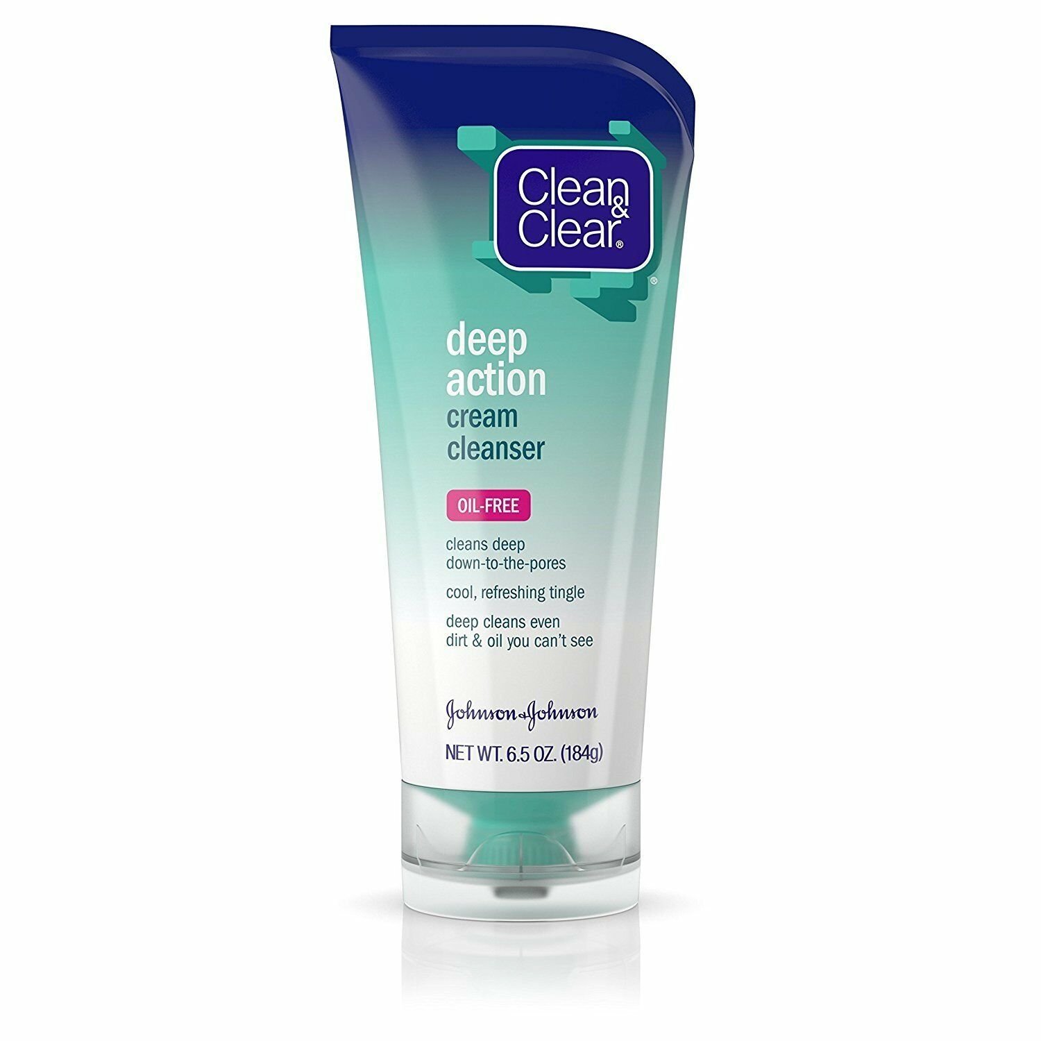 Clean & Clear Deep Action Cream Cleanser For Face, 6.5 Oz. (Bulk Pack of 2)