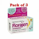 Florajen Acidophilus Probiotic Capsules, 60 count (PACK OF 3)