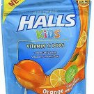 Halls Kids Vitamin C Pops Orange Flavor w/Reasealabel Bag 10 Count (Bulk Pack of 24)