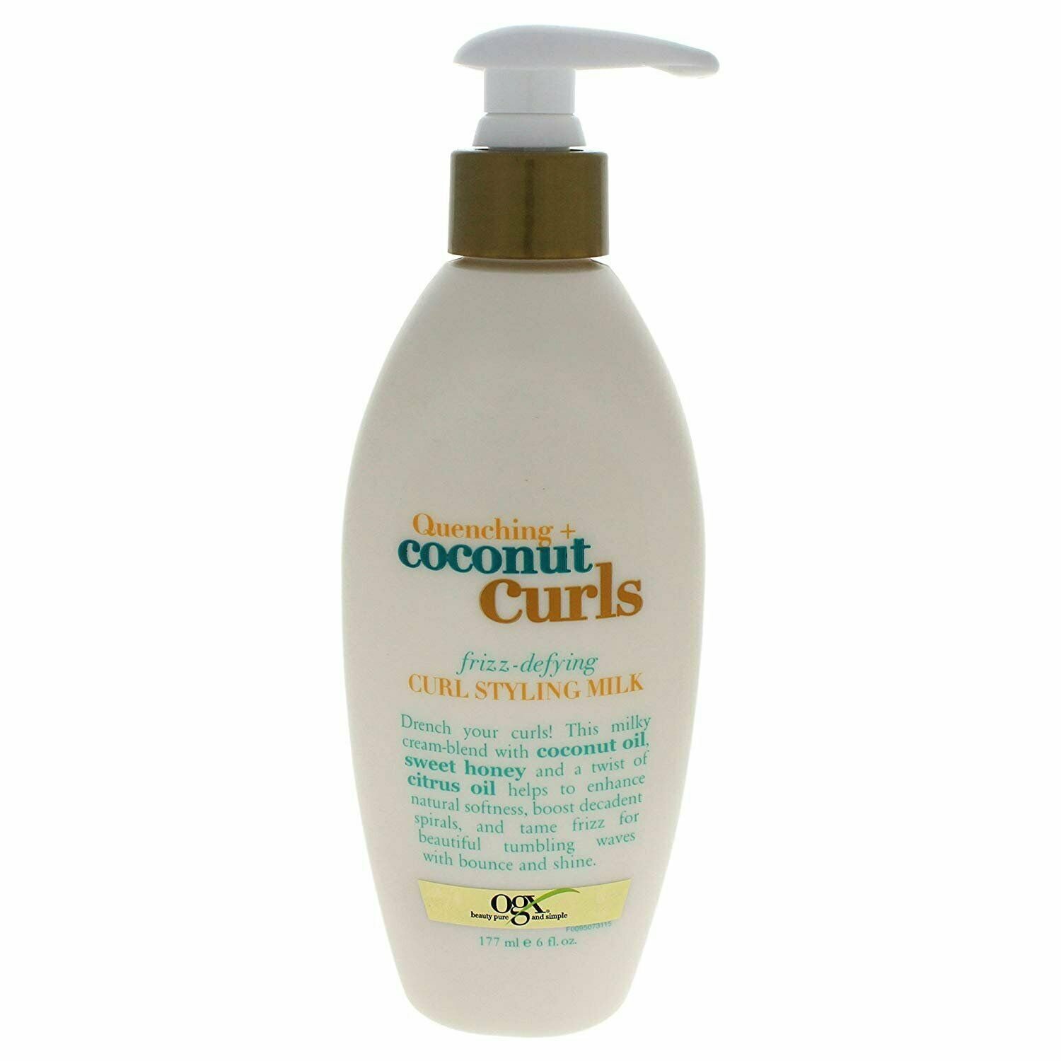 Organix Quenching Plus Coconut Curl Frizz-Defying Curl Styling Milk, 6oz, 4 Pack
