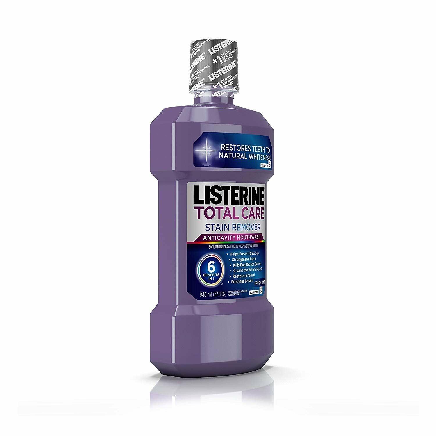 Listerine Total Care Stain Remover Anticavity Mouthwash, Fresh Mint 32 oz